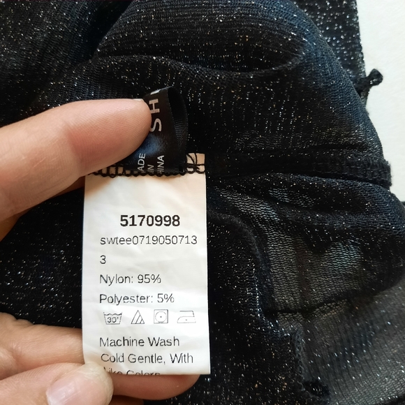 Shein sheer crop top with silver sparkles size S - Picture 9 of 11